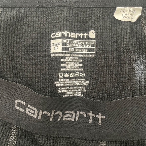 Carhartt Base Force Midweight Base Layer Classic Bottom Waffle Black 2XL - Picture 4 of 7
